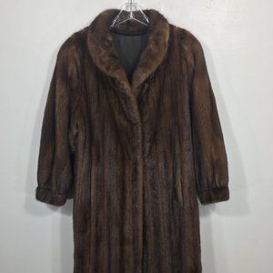 Classic MINK fur coat mahogany brown Women's Medium jacket 524